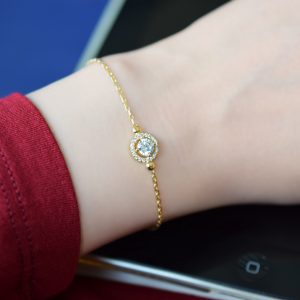 Swarovski Taşlı Altın Bileklik