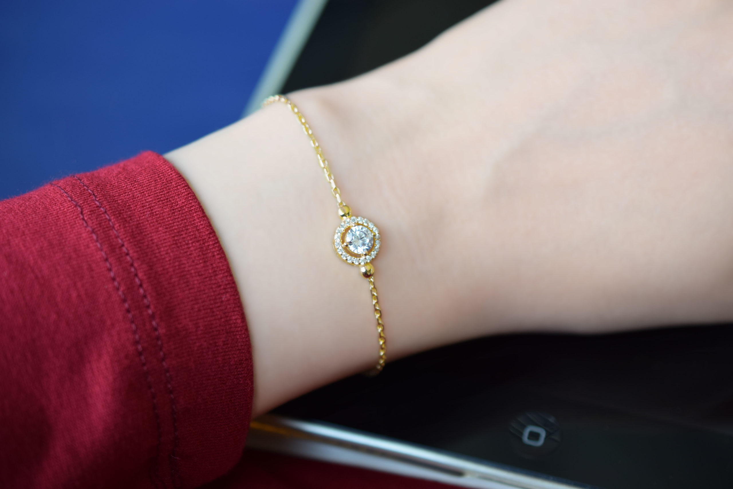 Swarovski Taşlı Altın Bileklik - Görsel 2