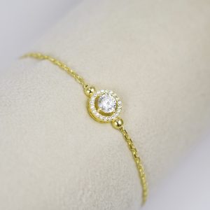 Swarovski Taşlı Altın Bileklik