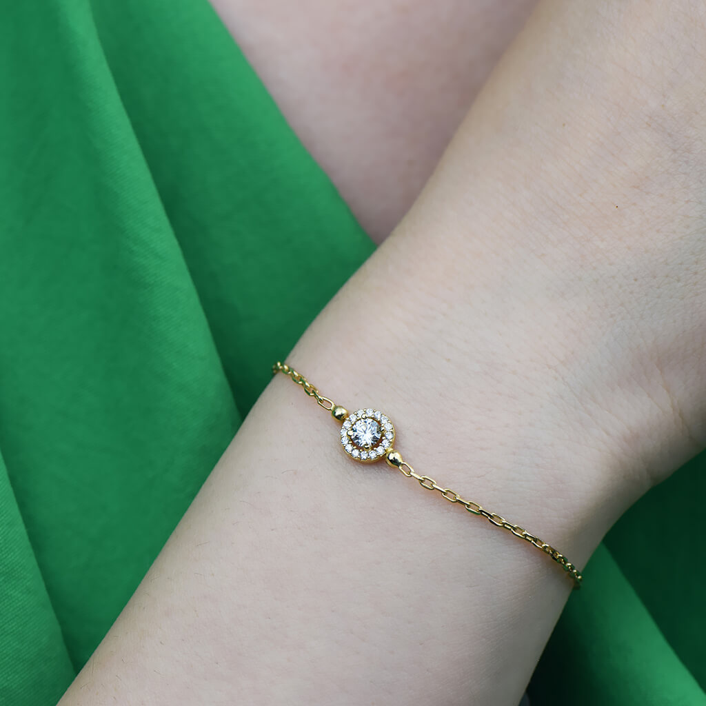 Swarovski Taşlı Altın Bileklik - Görsel 4