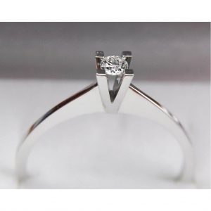 Pırlanta Tektaş Altın Yüzük 0.10 CT - F/SI - 14K