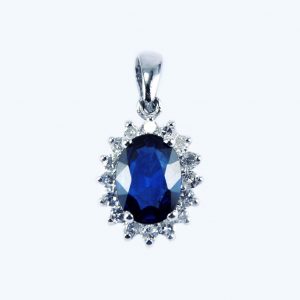 Pırlanta Safir Kolye 1.21 CT