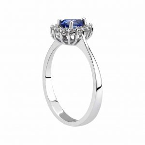Pırlantalı Safir Yüzük