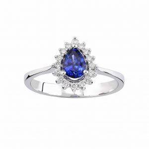 Pırlantalı Safir Yüzük