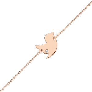 Rose Pırlantalı Kuş Bileklik