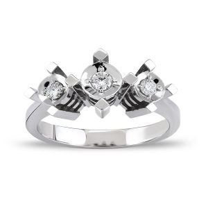 0.14 Ct Üç Taş Pırlanta Yüzük