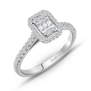 Modern Tasarım 0.35 Ct Baget Kare Tektaş Yüzük