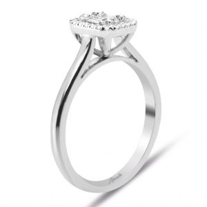 0.20 Ct Baget Kare Tektaş Yüzük Modern Tasarım