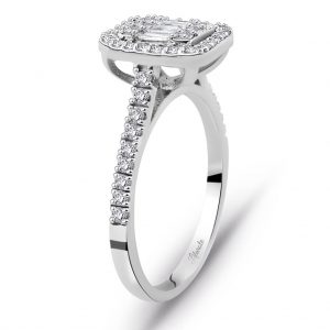 Modern Tasarım 0.60 Ct Baget Kare Tektaş Yüzük