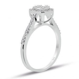 Modern Tasarım 0.40 Ct Baget Kare Tektaş Yüzük