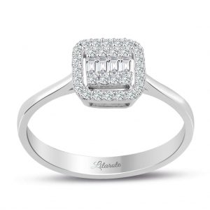 0.25 Ct Modern Tasarım Baget Kare Tektaş Yüzük