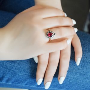 Damla Model Yakut Elmas Yüzük