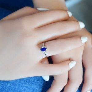 Marqiz Kesim Safir Altın Yüzük