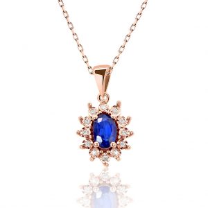 Rose Safir Pırlanta Kolye