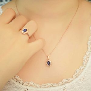 Rose Safir Pırlanta Kolye
