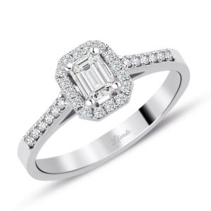 Emerald Kesim Baget Pırlanta Yüzük