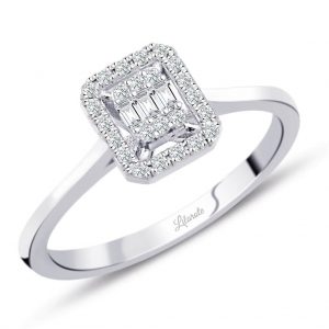 Modern Tasarım 0.18 Ct Baget Kare Tektaş Yüzük