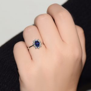1.15 Ct Safir Pırlanta Yüzük