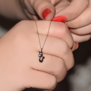 3'lü Elmas Kalpli Elmas Tria Tasarım Kolye