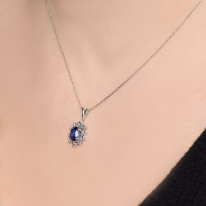 1.15 Ct Safir Pırlanta Kolye