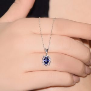 1.15 Ct Safir Pırlanta Kolye