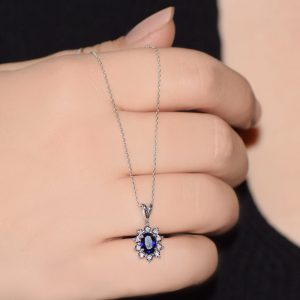 1.15 Ct Safir Pırlanta Kolye