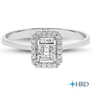 Modern Tasarım 0.09 Ct Baget Pırlanta Yüzük