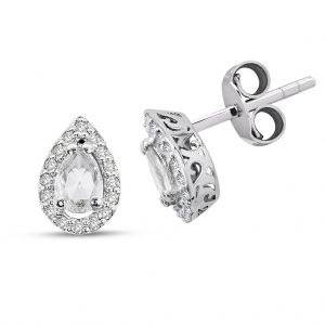 0.35 ct Pırlantalı Damla Küpe