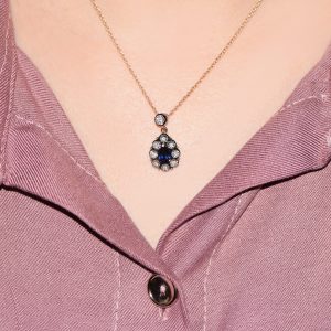 Damla Safir Elmas Kolye