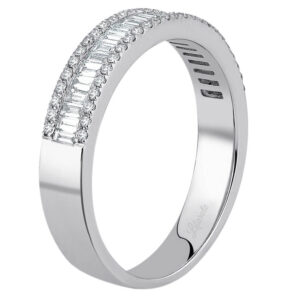0.61 Ct. Baget Yarım Tur Pırlanta Yüzük
