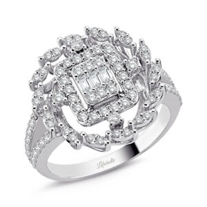 0.80 Ct Baget Pırlanta Modern Tasarım Yüzük