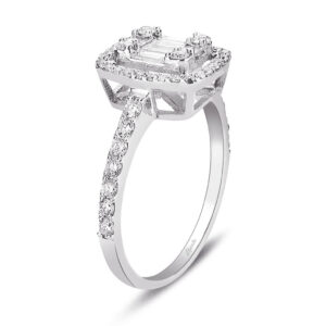 0.72 Ct Baget Pırlanta Modern Tasarım Yüzük