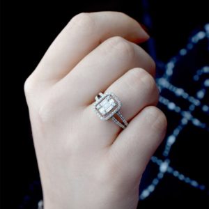 0.85 Ct Baget Pırlanta Modern Tasarım Yüzük