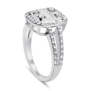 0.85 Ct Baget Pırlanta Modern Tasarım Yüzük