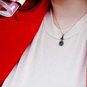 Zümrüt Taşlı Elmas Kolye
