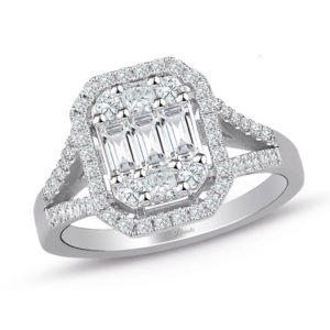 0.80 Ct Modern Tasarım Baget Pırlanta Yüzük