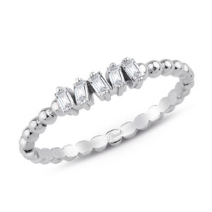 0.13 Ct. Modern Tasarım Baget Pırlanta Yüzük