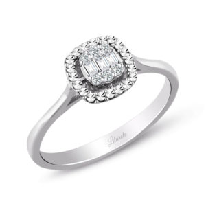Modern Tasarım 0.08 Ct Baget Kare Tektaş Yüzük