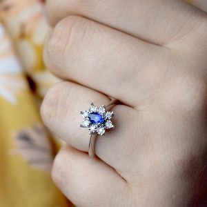 0.42 Ct.Safir Pırlanta Yüzük
