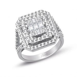 0.47 Ct Kalemli Tasarım Baget Kare Tektaş Yüzük