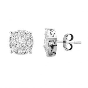1.52 Ct. Modern Tasarım Coronet Tektaş Küpe