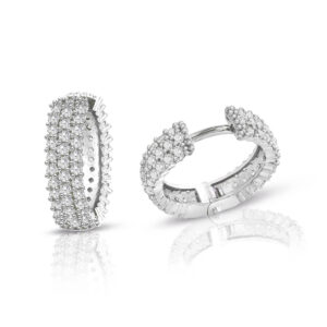 1.20 Ct Üç Sıra Pırlanta Tamtur Halka Küpe