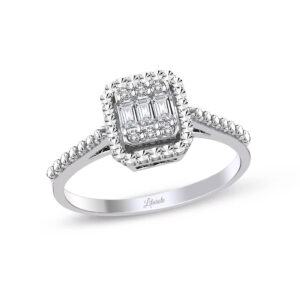 0.18 Ct Kalemli Tasarım Baget Kare Tektaş Yüzük