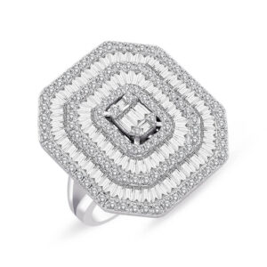 2.67 Ct Modern Tasarım Baget Kare Tektaş Yüzük