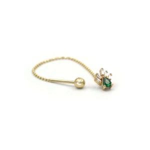 Bagetli Yeşil Taşlı Tragus Küpe