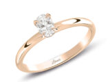 0.30 Ct Pırlanta Oval Tektaş Rose Yüzük