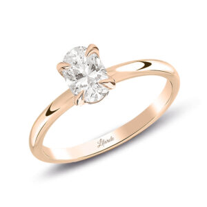 0.50 Ct Pırlanta Oval Tektaş Rose Yüzük