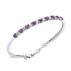 2.10 Ct Pırlantalı Oval Ametist Bilezik